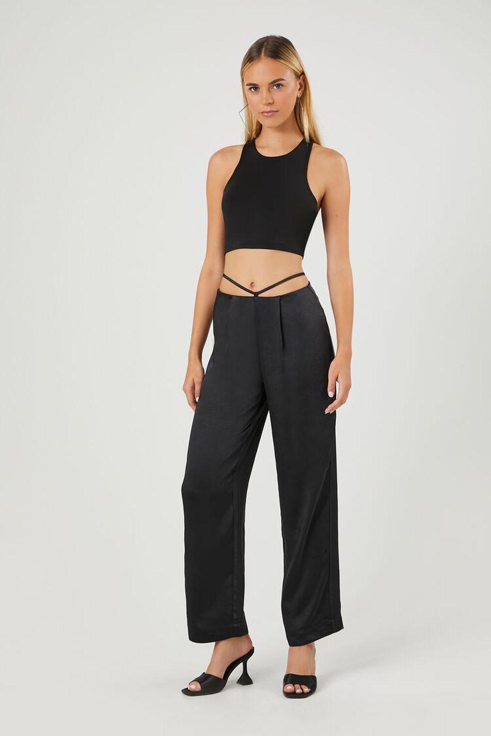 Satin Strappy Mid-Rise Pants | Forever 21 product image