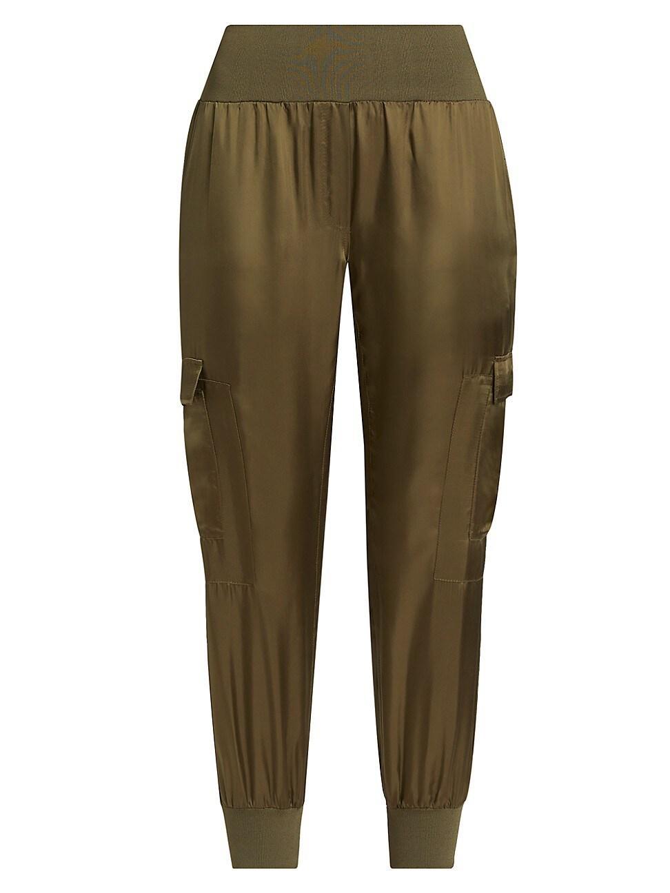 Cinq A Sept Giles High Waist Jogger Pants In Green Onyx Product Image