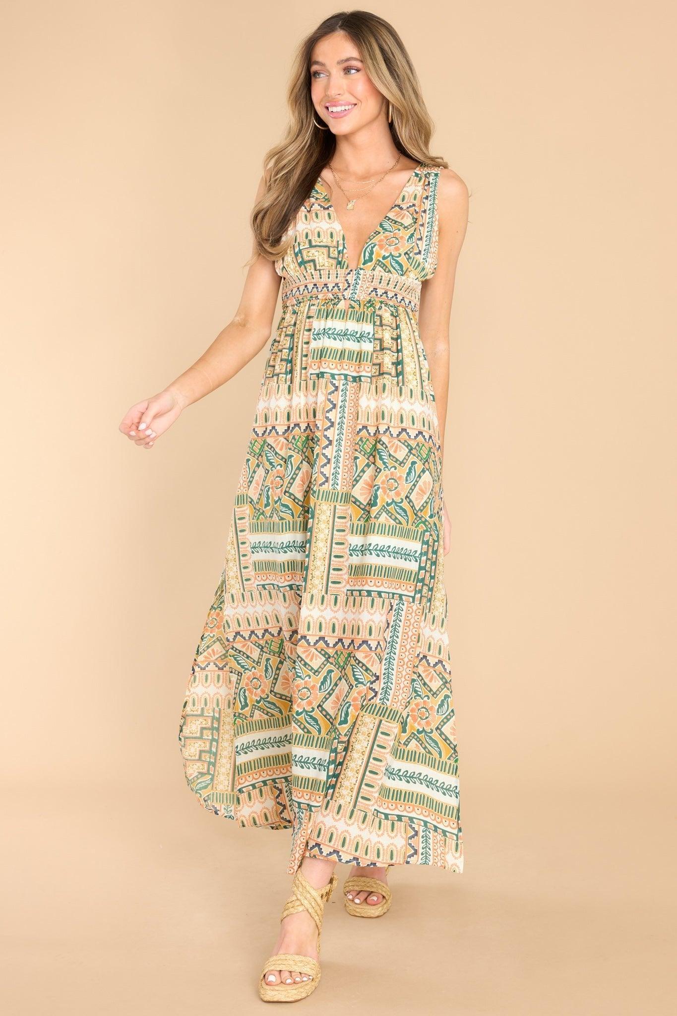 In The Future Green Multi Print Maxi Dress Product Image