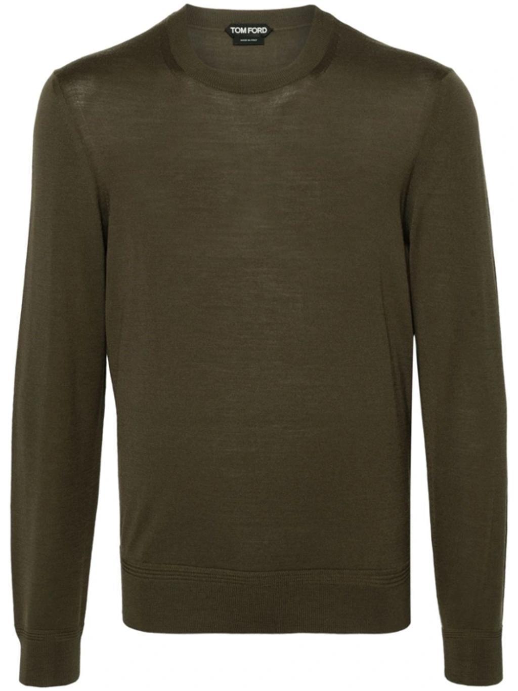 TOM FORD Fine-ribbed Wool Jumper In Green Product Image