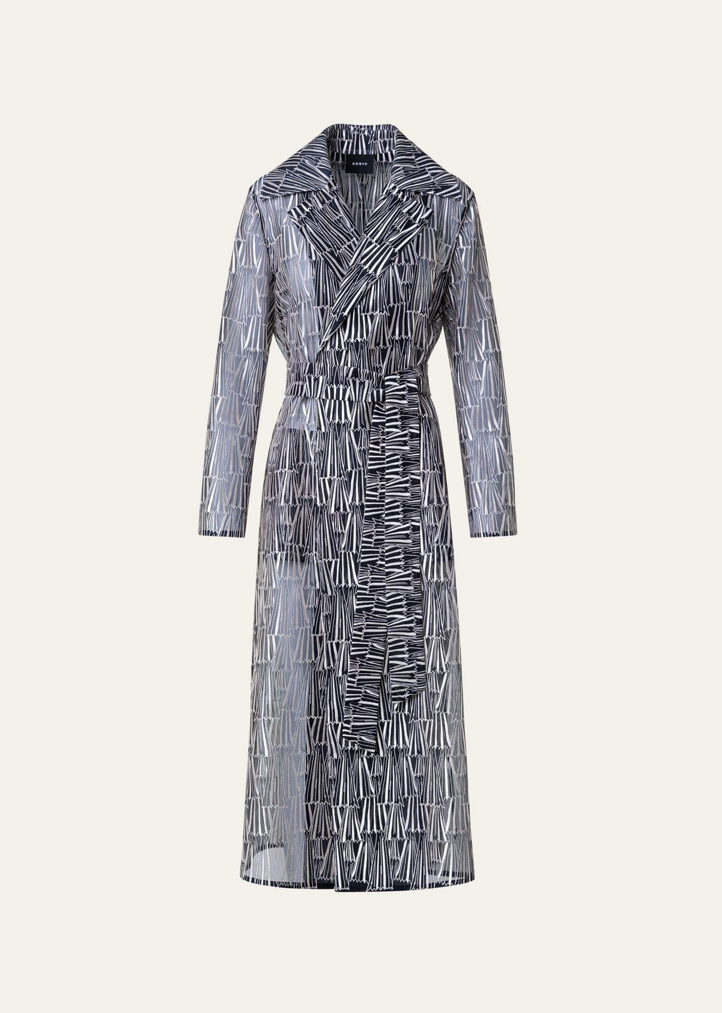 Womens Iman Silk-Blend Organza Long Coat Product Image