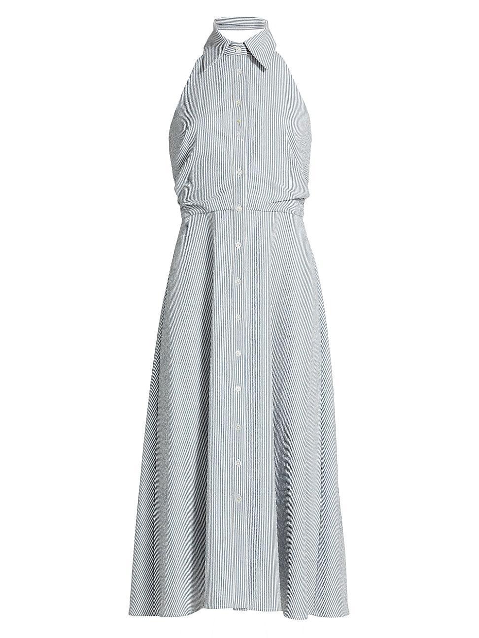 Womens Mackey Seersucker Halter Midi-Dress Product Image