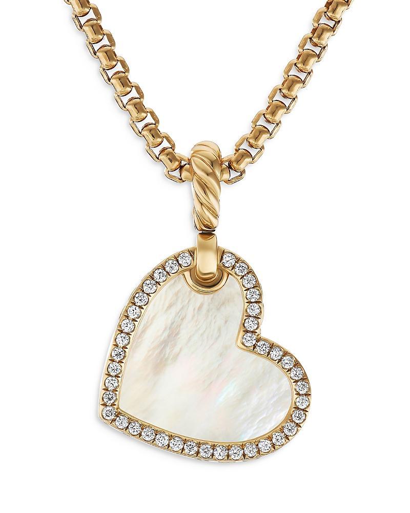 Womens Heart Amulet In 18K Yellow Gold With Gemstone And Pav Diamonds Product Image