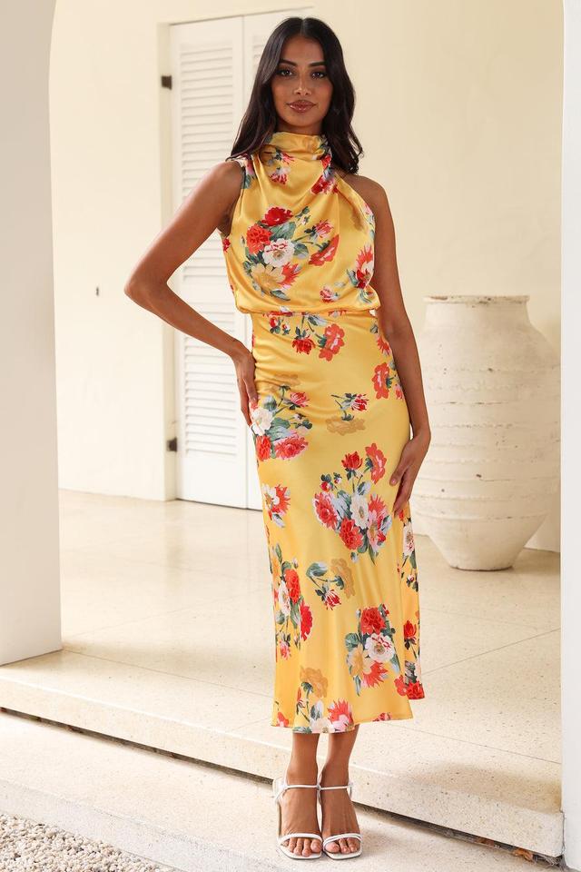 Let the Adventures Begin Midi Dress Yellow Product Image