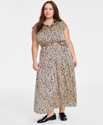 Trendy Plus Size Animal-Print Maxi Dress, Created for Macy's  Product Image