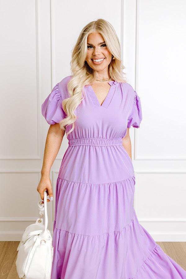 Simply Sweet Maxi Dress in Lavender Curves Product Image