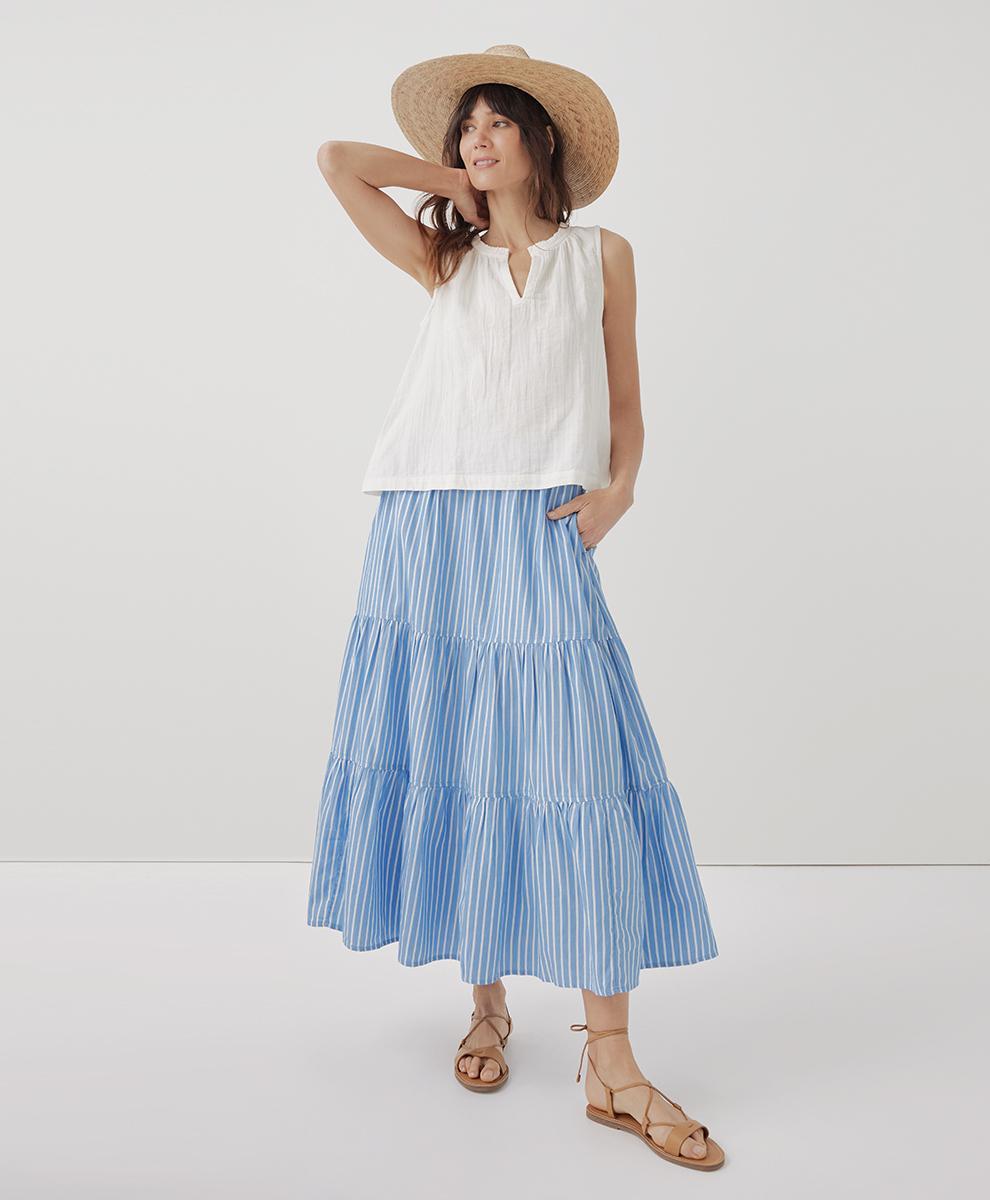 Womens Sunset Light Gauze Tiered Skirt 3XL Product Image