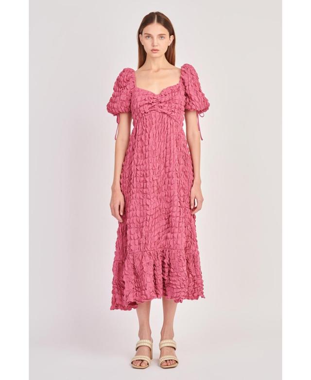 Endless Rose Texture Puff Sleeve Maxi Dress Product Image