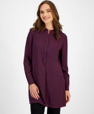 Women's Long-Sleeve Popover Tunic Blouse Product Image