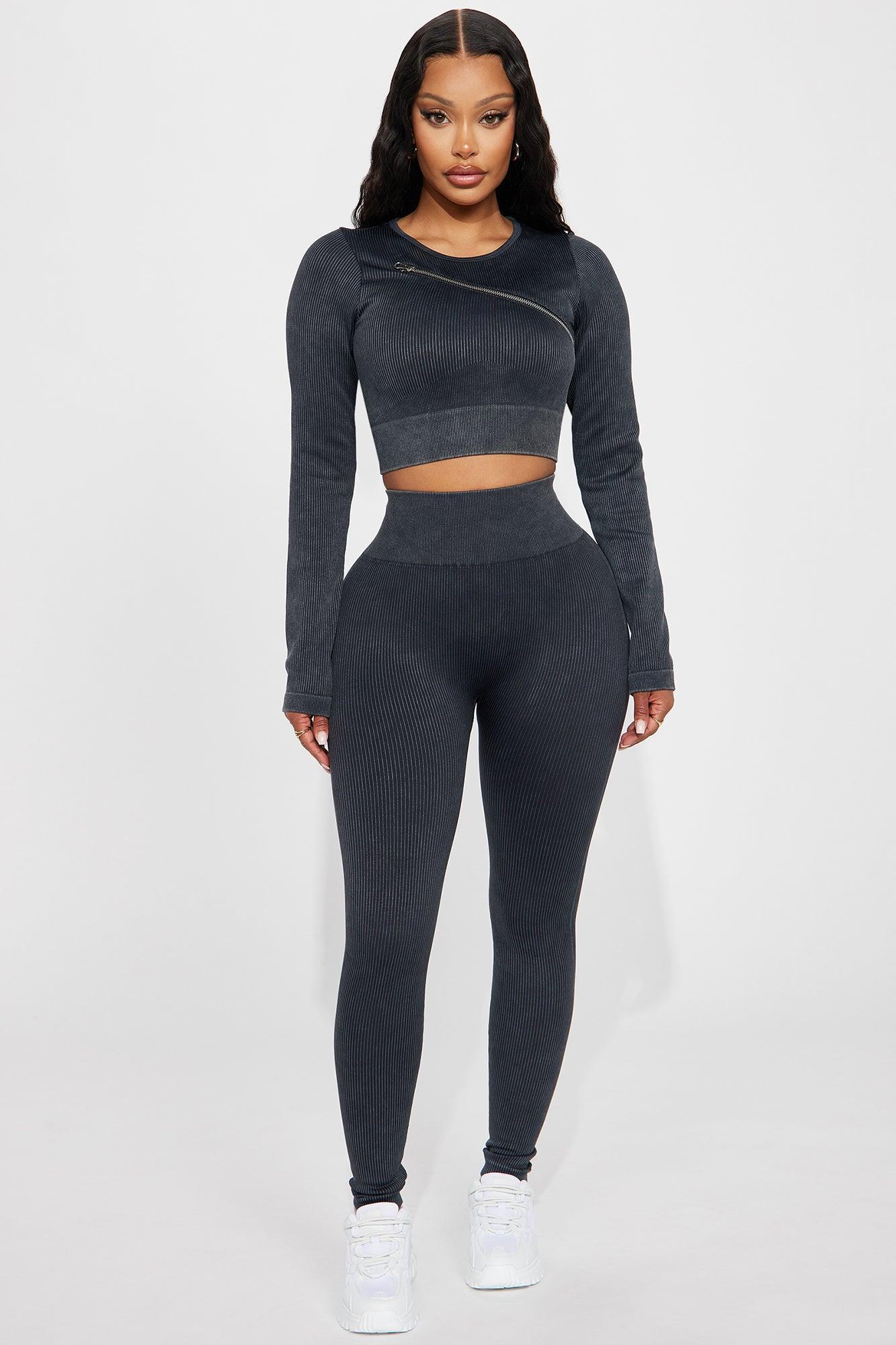 Challenge Accepted Washed Seamless Active Legging - Black product image