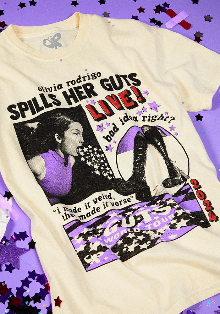 OR spills her GUTS live t-shirt in ivory Product Image