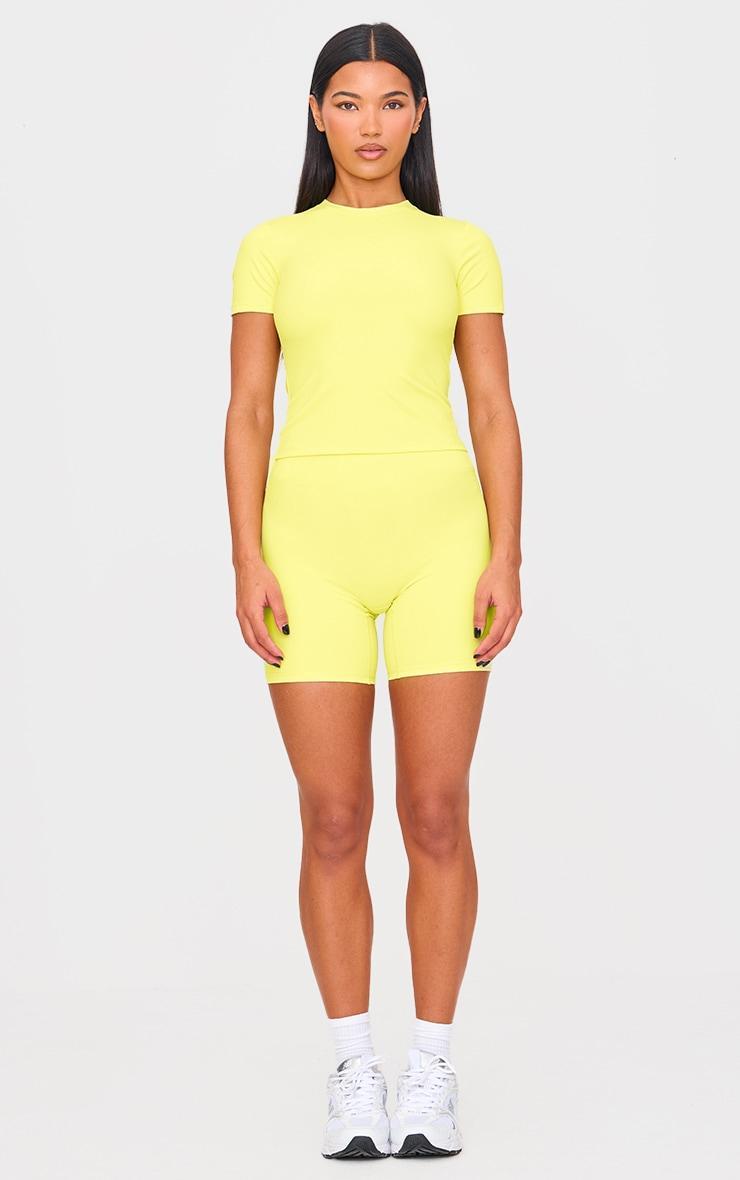 Lime Sculpt Longline Short Sleeve Gym Top Product Image