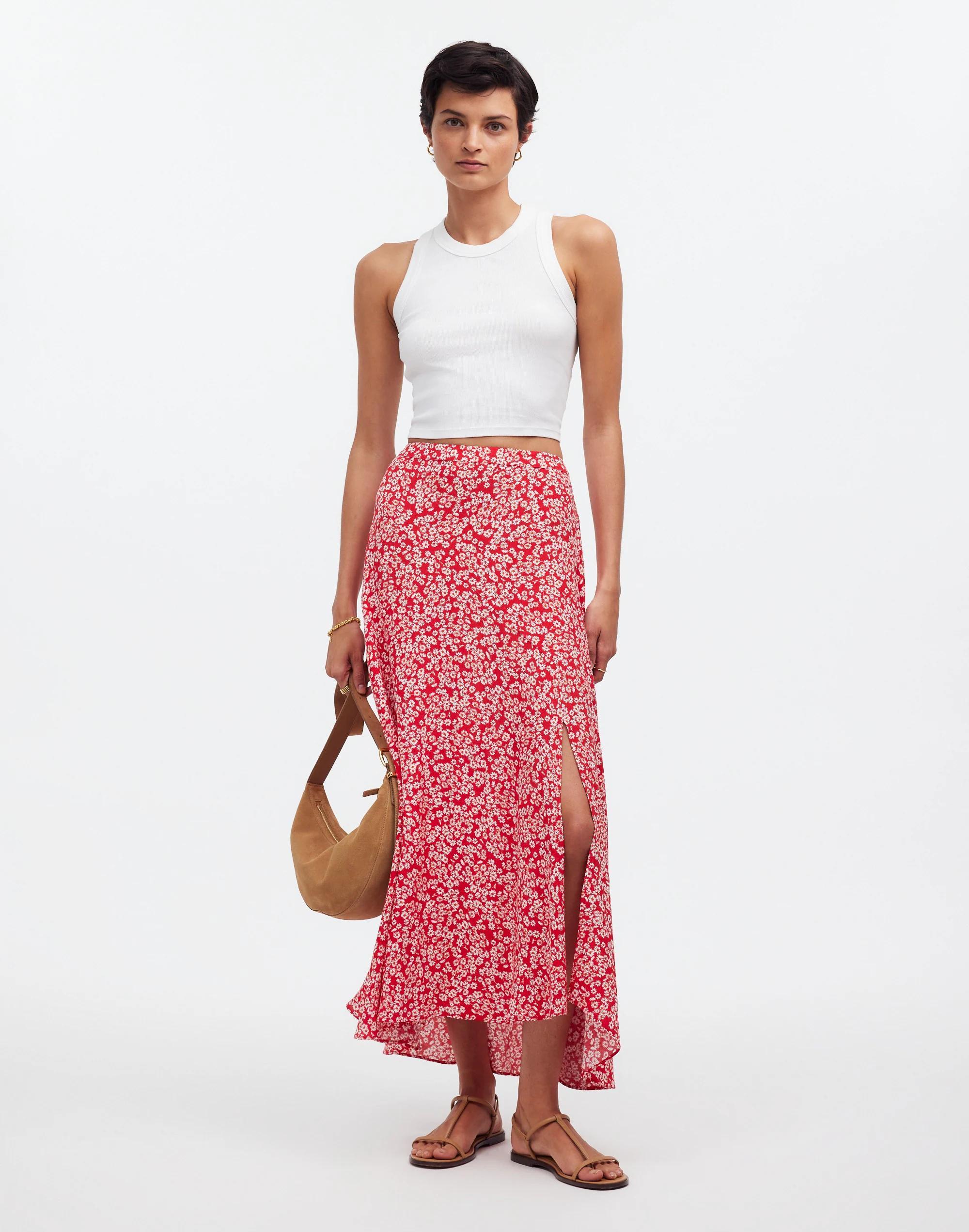 Midi Slip Skirt in Floral Product Image