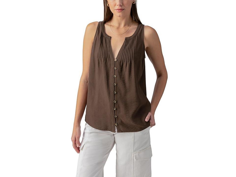 Sanctuary Front Detail Button Up (Mud Bath) Women's Clothing Product Image