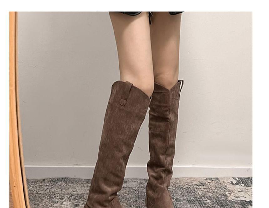 Pointed Toe Hidden Wedge Tall Boots Product Image