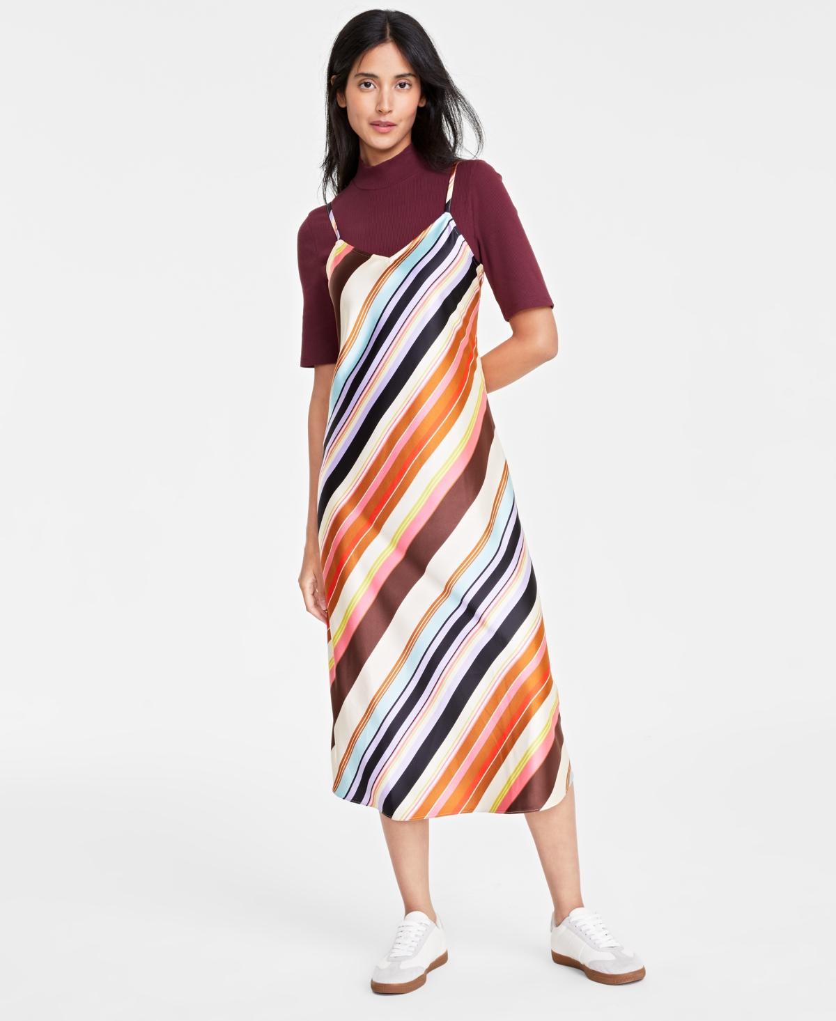 On 34th Womens Satin Midi Slipdress, Created for Macys Product Image