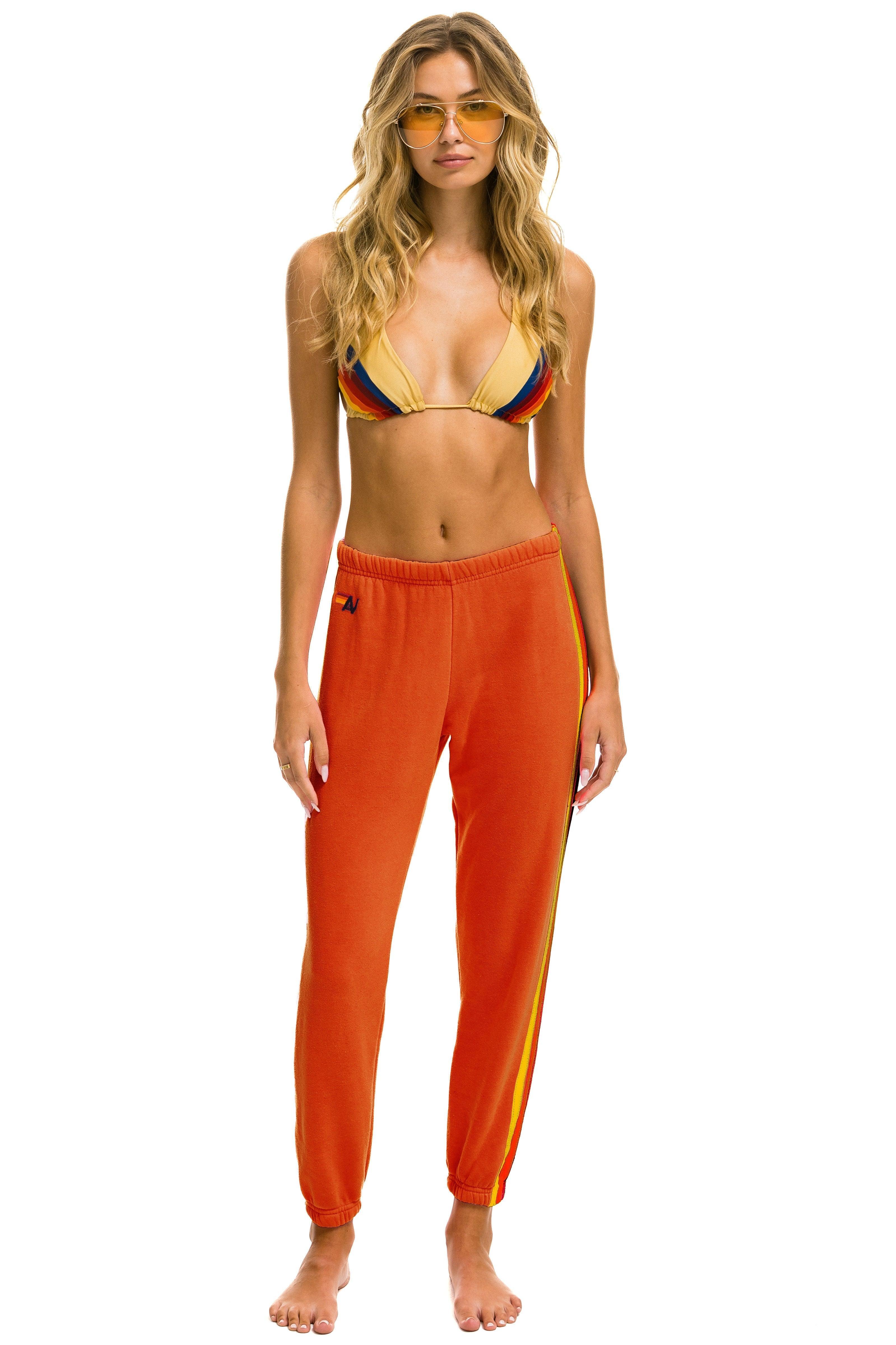 5 STRIPE SWEATPANTS - ORANGE // YELLOW // PURPLE Female Product Image