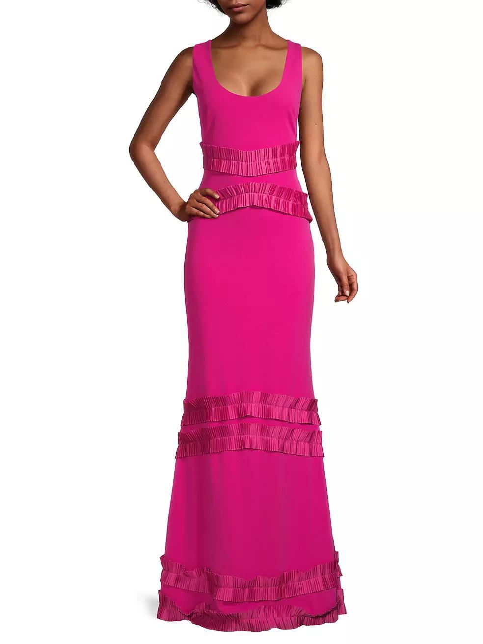 Ruffled Chiffon Gown Product Image