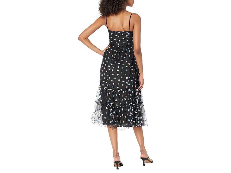 Betsey Johnson Rainbow Star Mesh Midi Dress Women's Dress Product Image