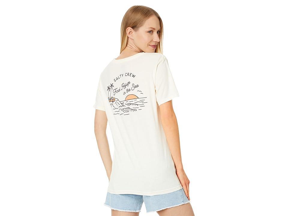 Salty Crew Lookout Boyfriend Short Sleeve Tee (Off White) Women's Clothing Product Image