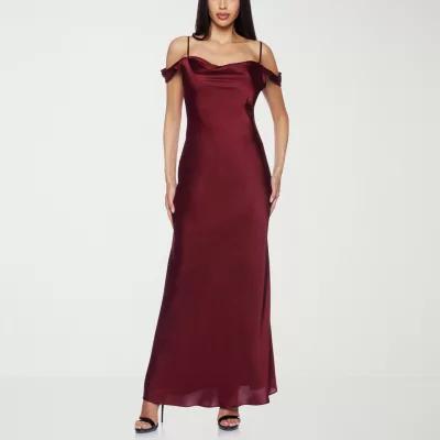 Premier Amour Cold Shoulder Womens Short Sleeve Evening Gown Product Image