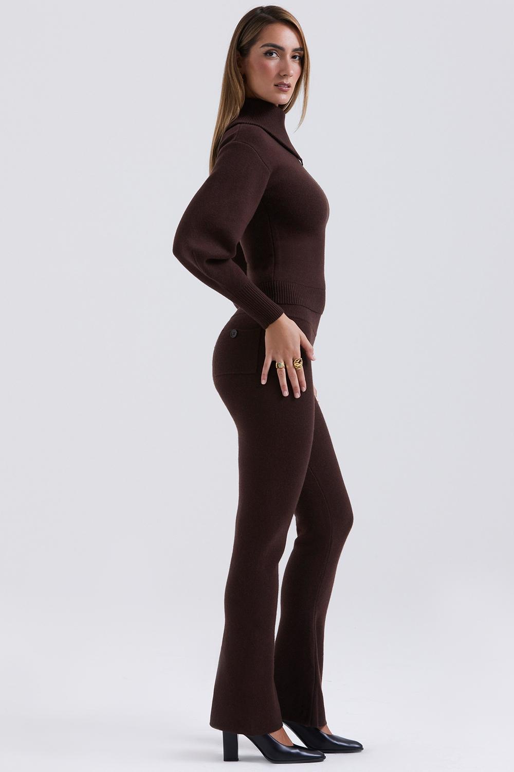 Nereida Chocolate Cashmere Blend Trousers Product Image