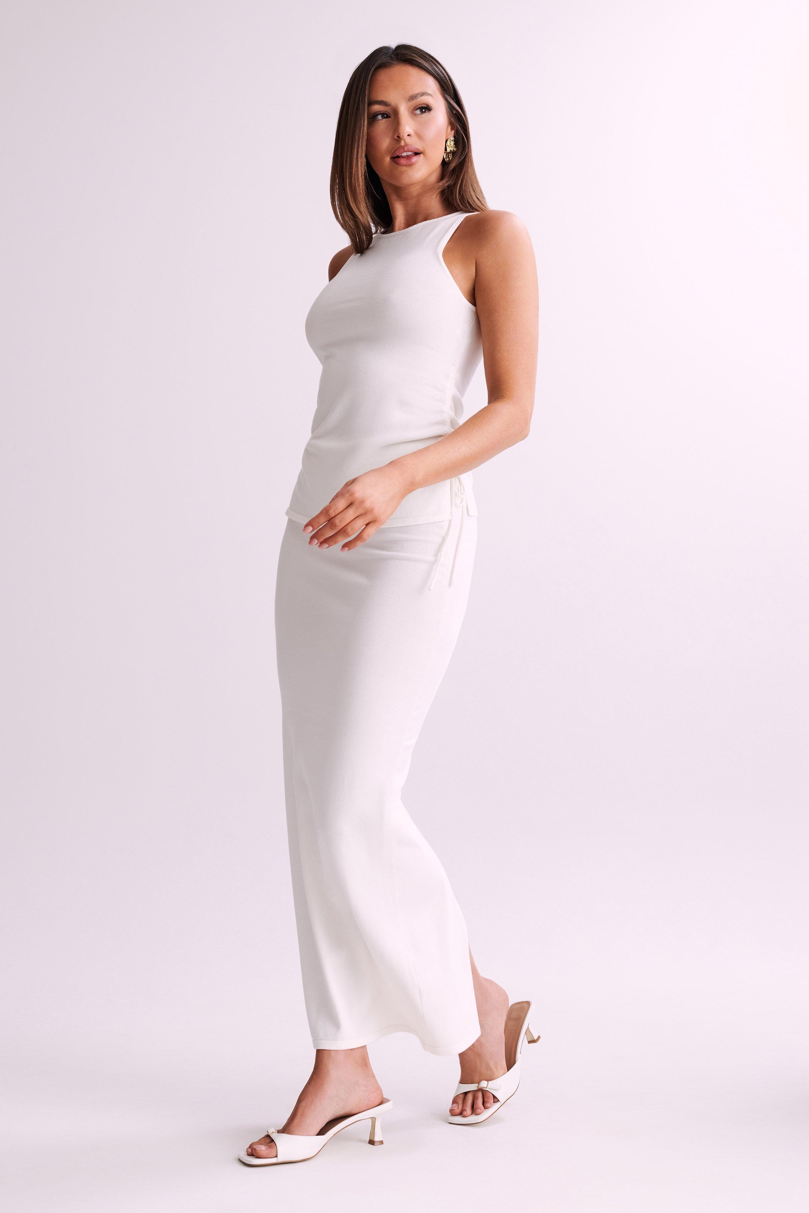 Tristan Knit Maxi Skirt - Ivory Product Image