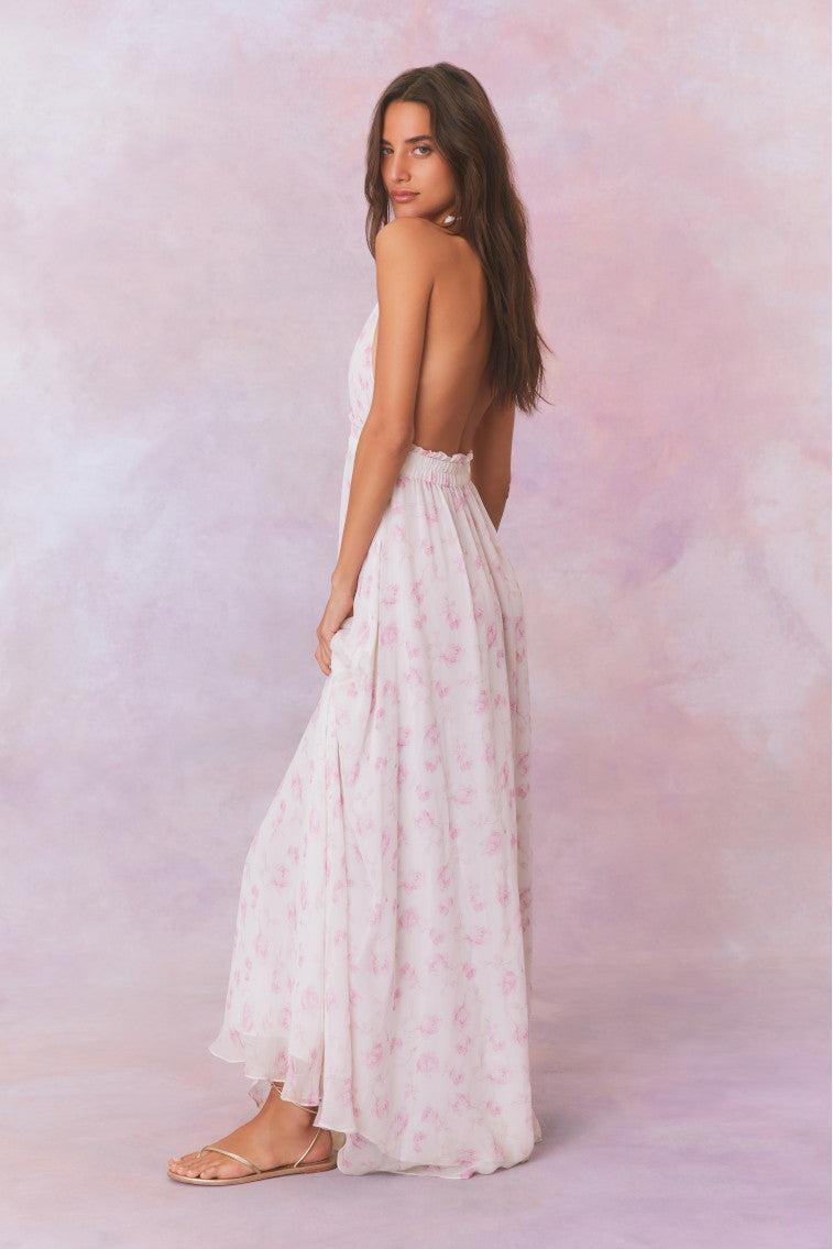 Love Fragrance Halter Maxi Dress- STERLING DUSK Product Image