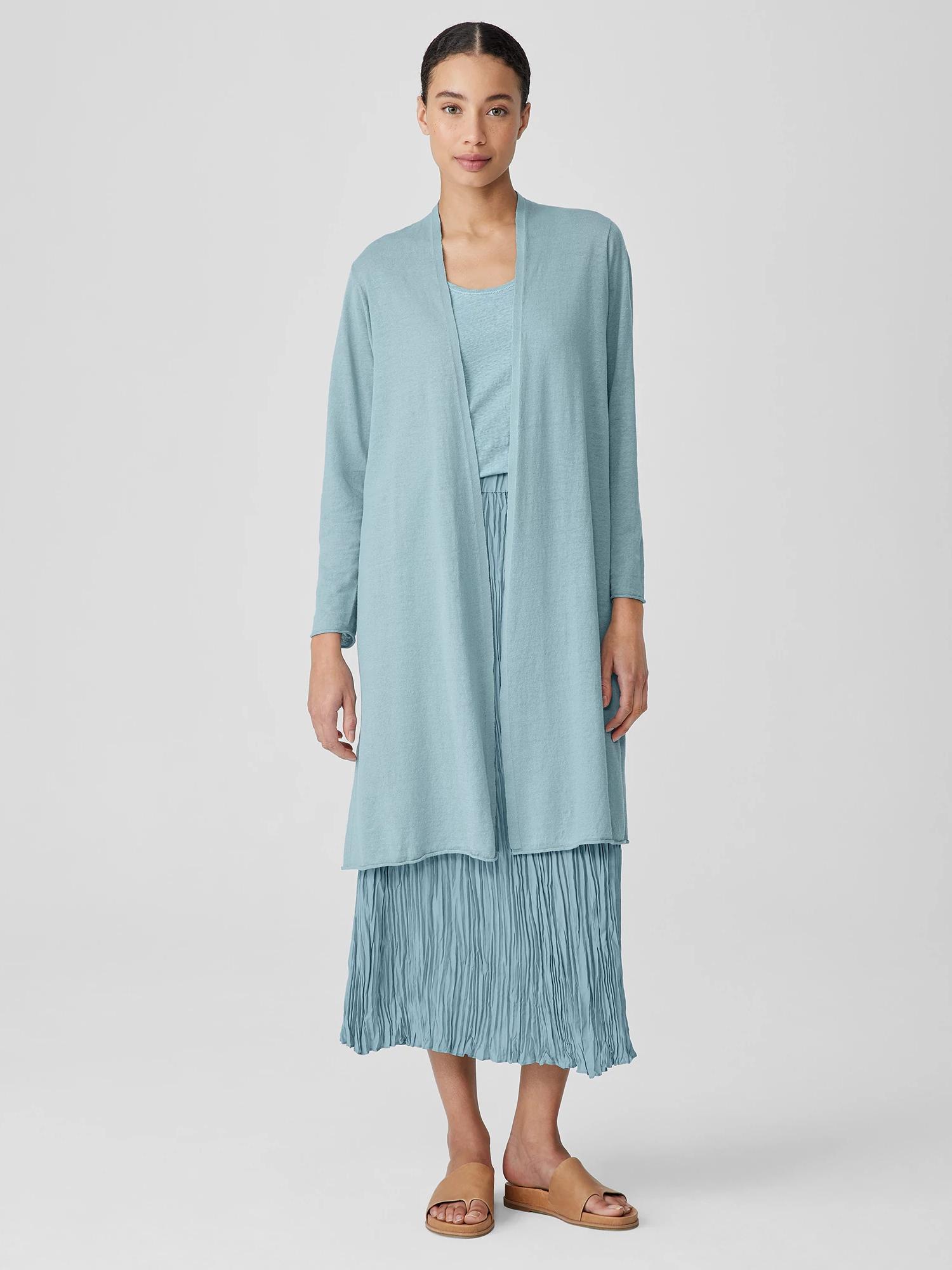 EILEEN FISHER Organic Linen Cotton Long Cardiganfemale Product Image