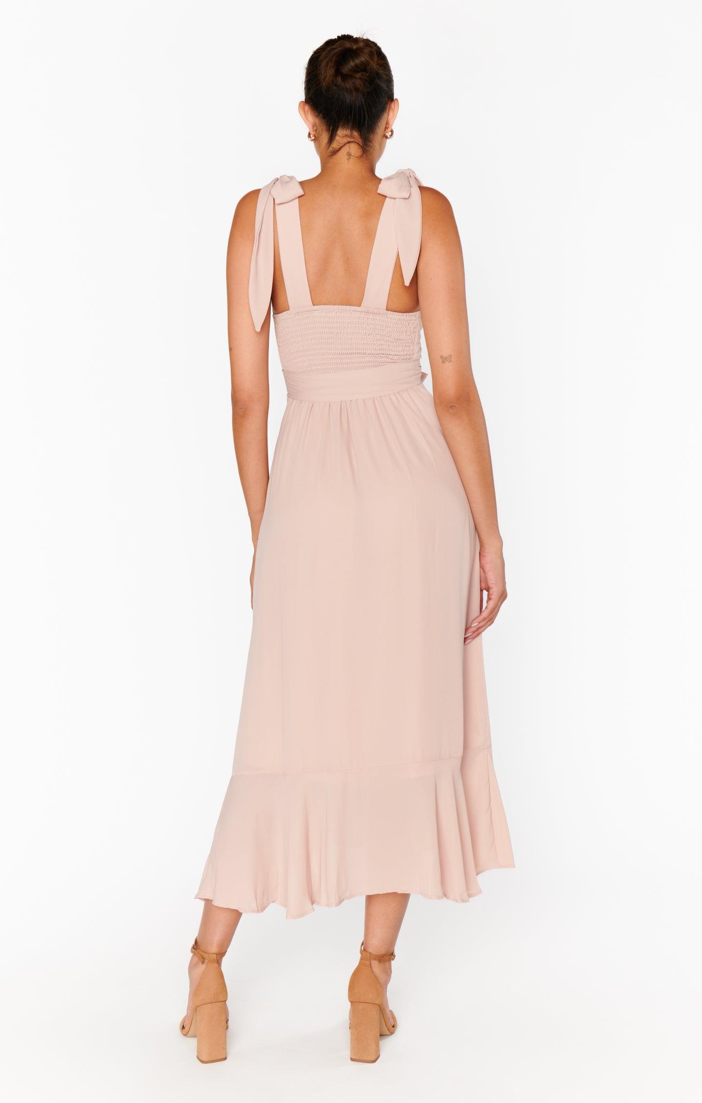 Claire Midi Dress ~ Dusty Blush Crisp Product Image