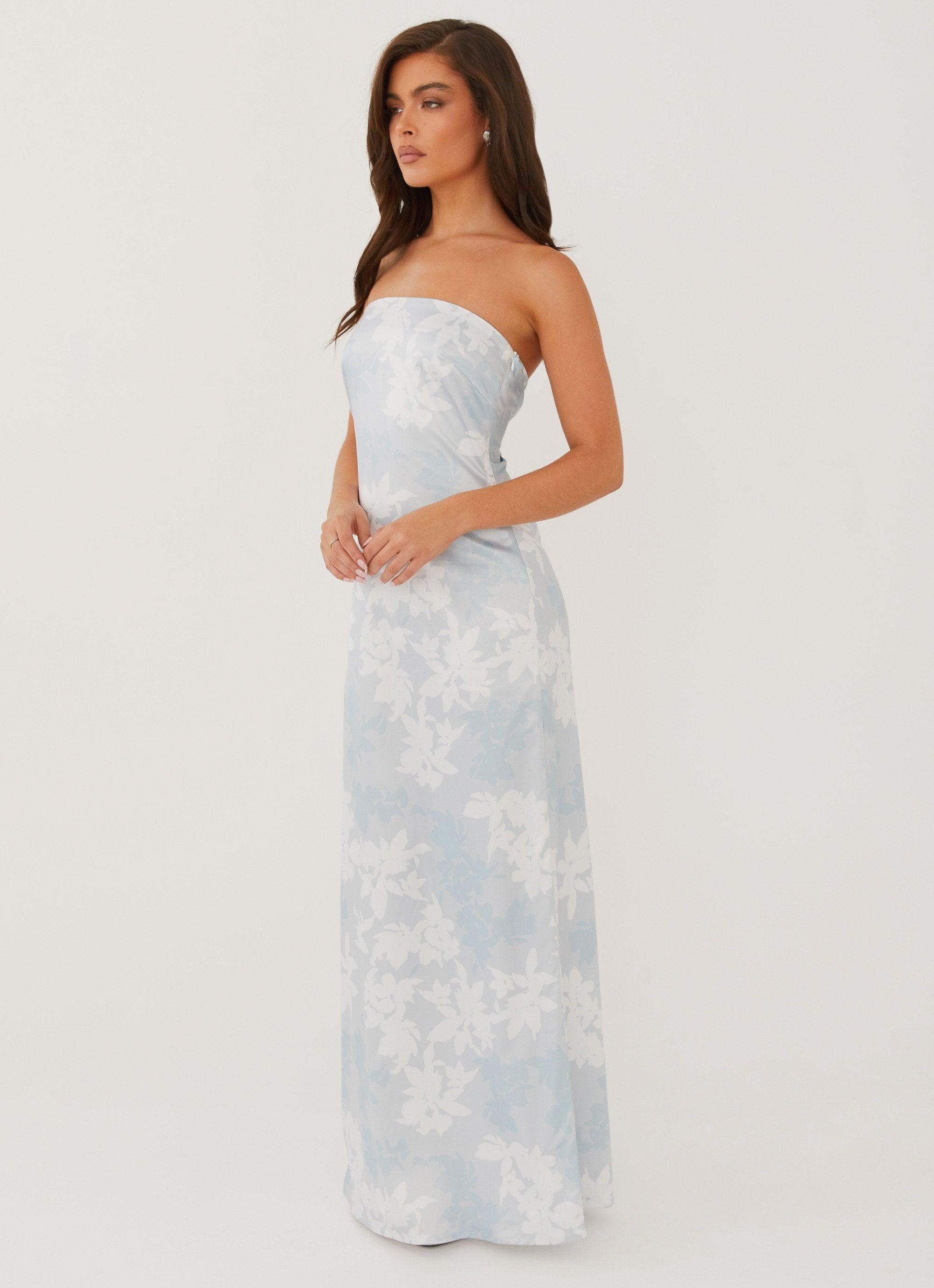 Love Me More Maxi Dress - Blue Blossom Product Image