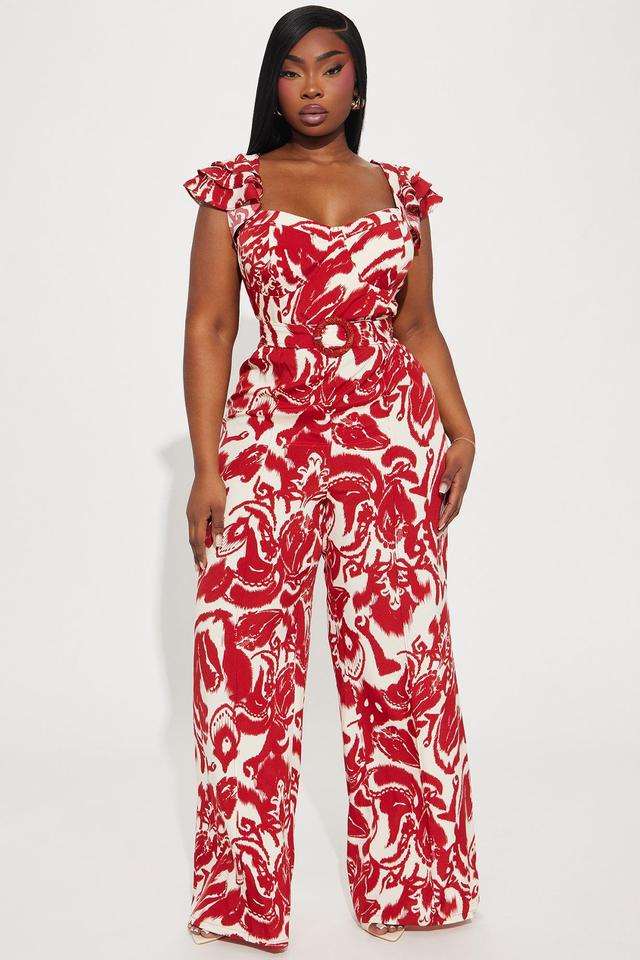 Tulum Sunsets Jumpsuit - Red/combo Product Image