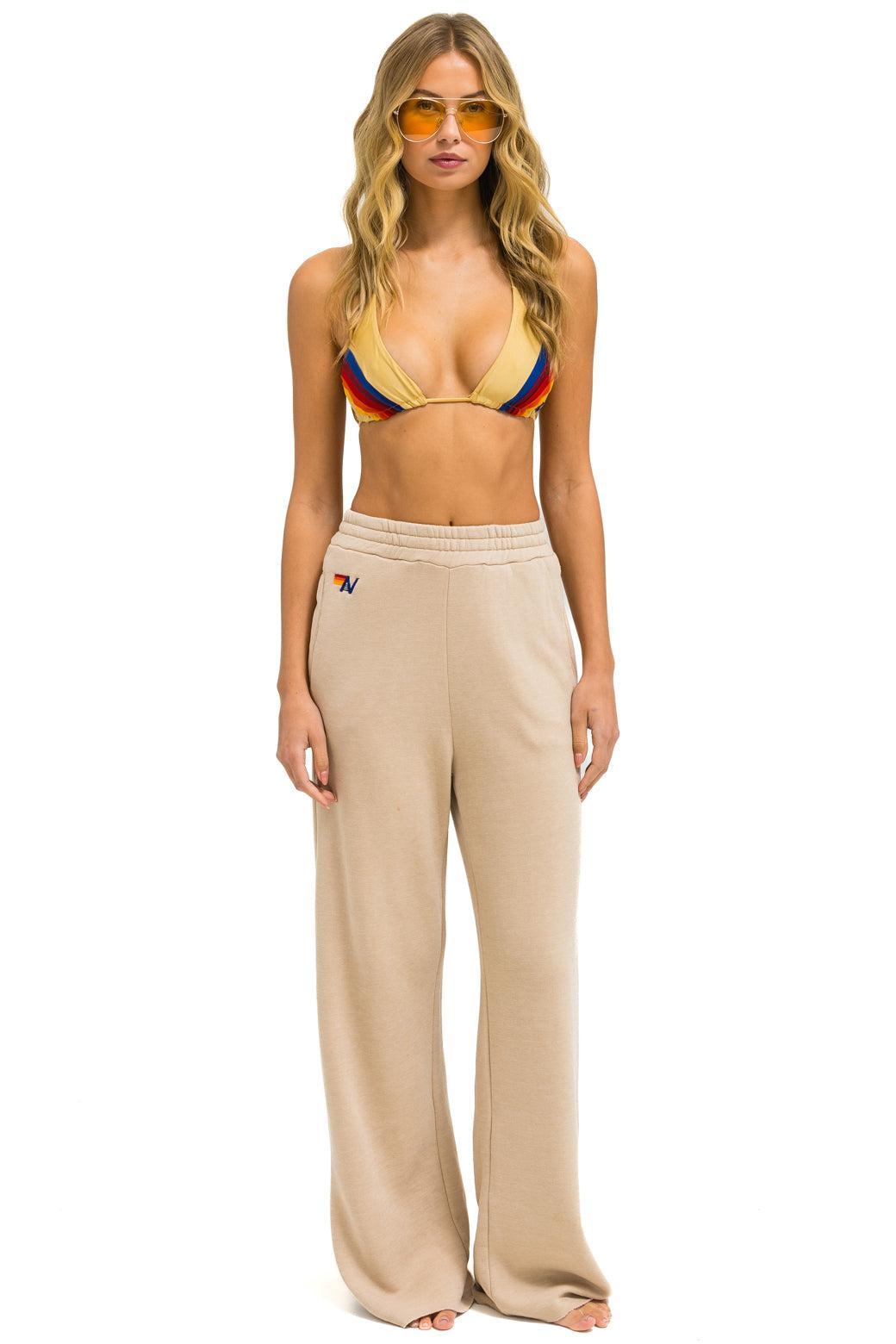 WIDE LEG POCKET SWEATPANTS - SAND Female product image