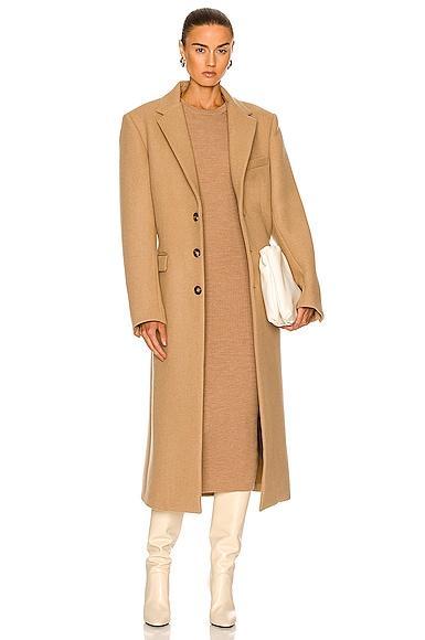 WARDROBE.NYC Single Breasted Coat in Tan Product Image