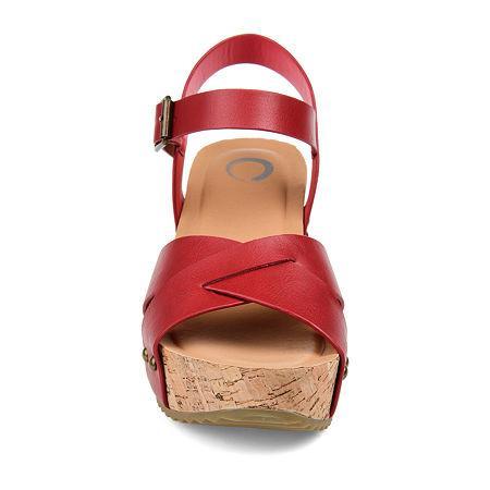 Journee Collection Valentina Womens Platform Sandals Black Product Image