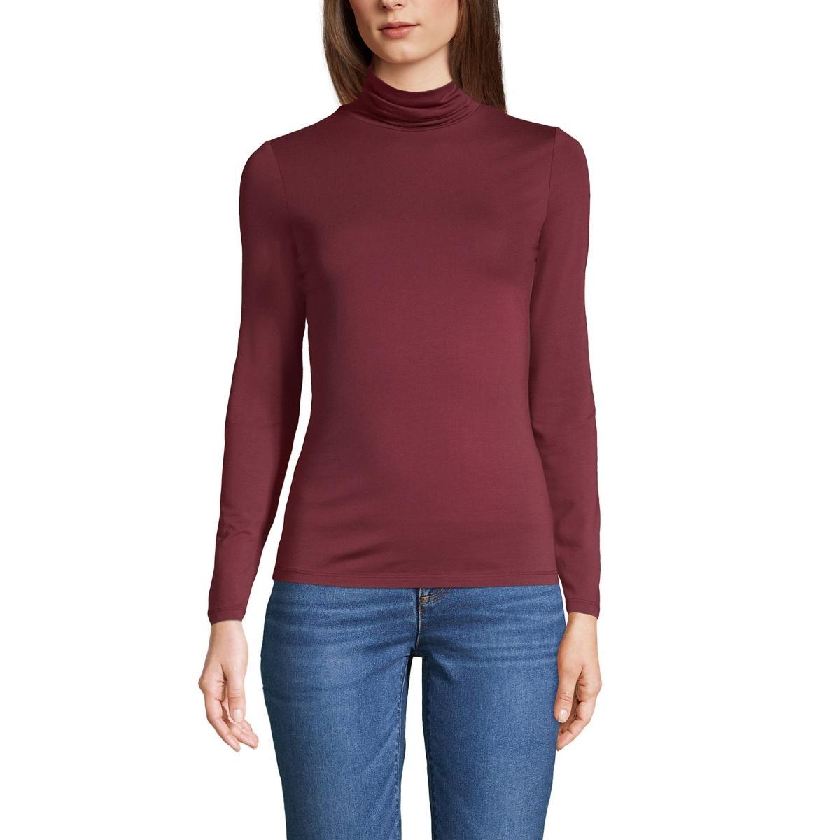 Womens Lands End Lightweight Fitted Turtleneck Product Image