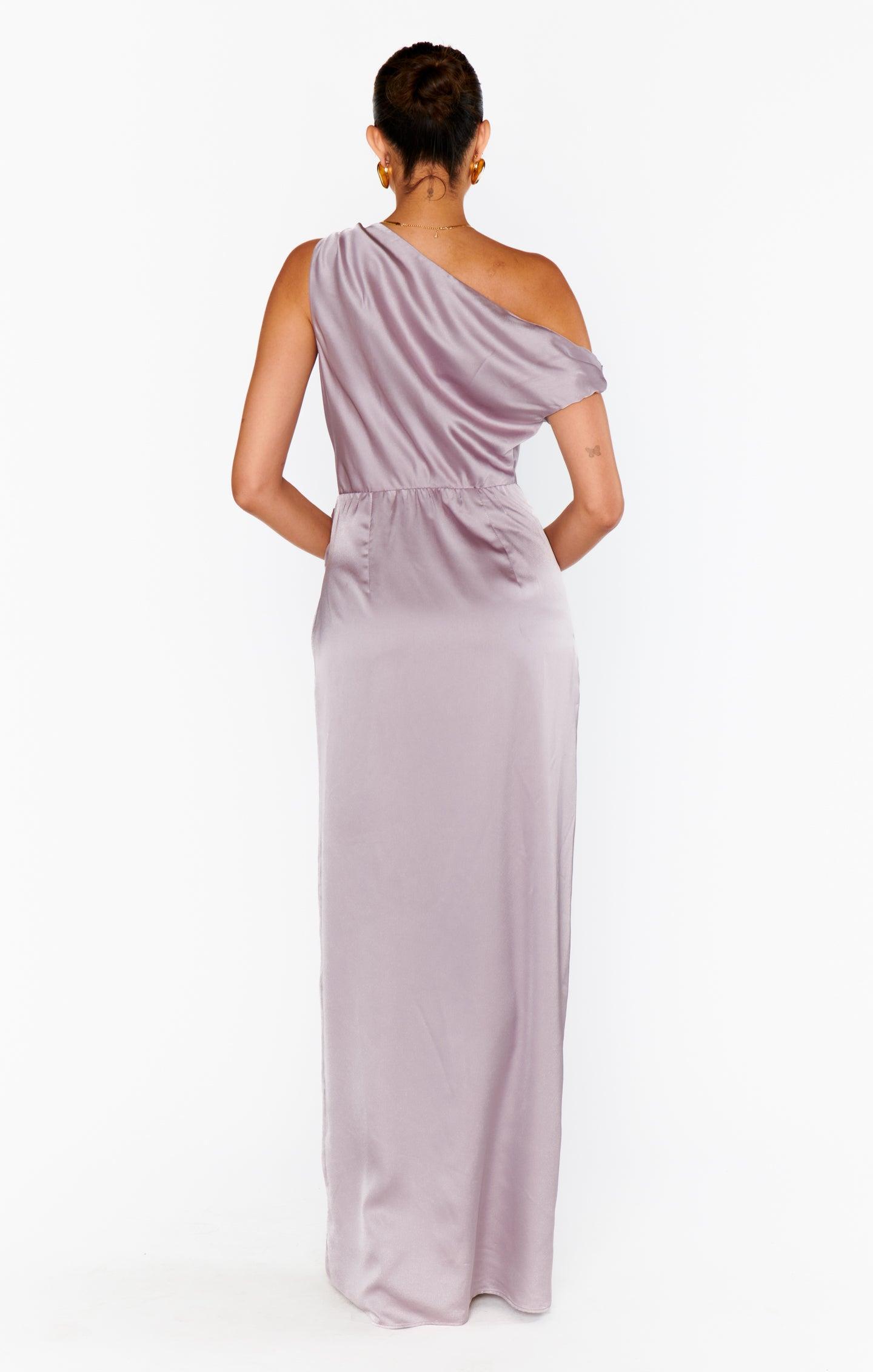 Jodie Dress ~ Dusty Purple Luxe Satin Product Image