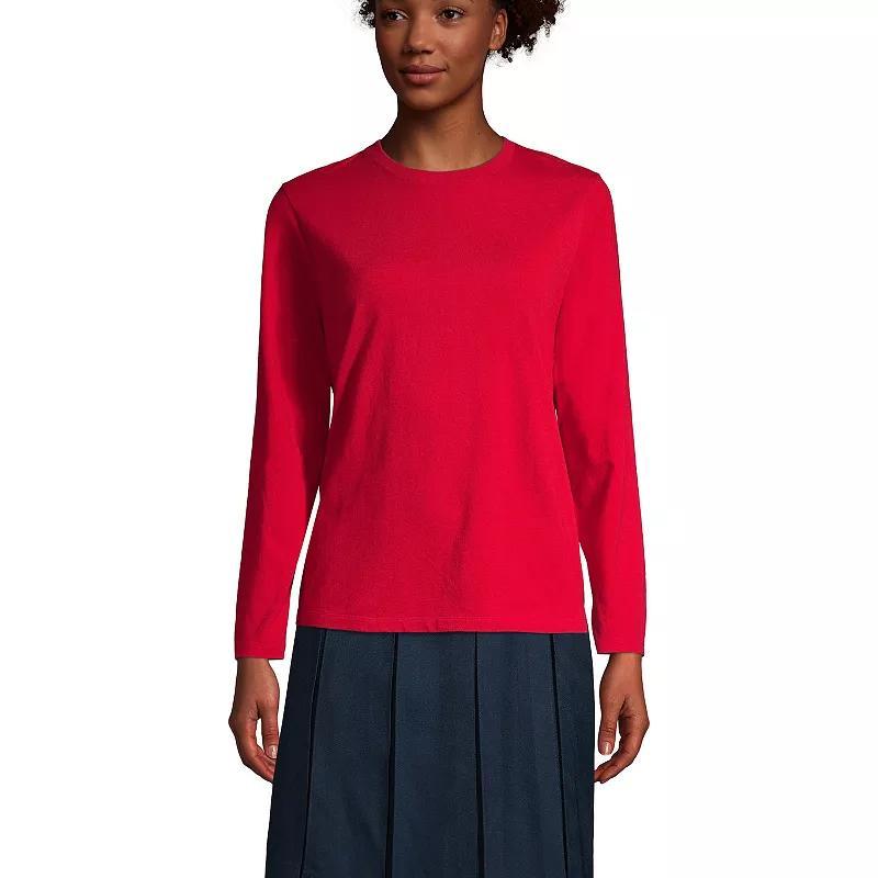 Womens Lands End School Uniform Long Sleeve Essential T-shirt Product Image