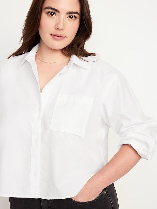 Button-Down Crop Shirt Product Image