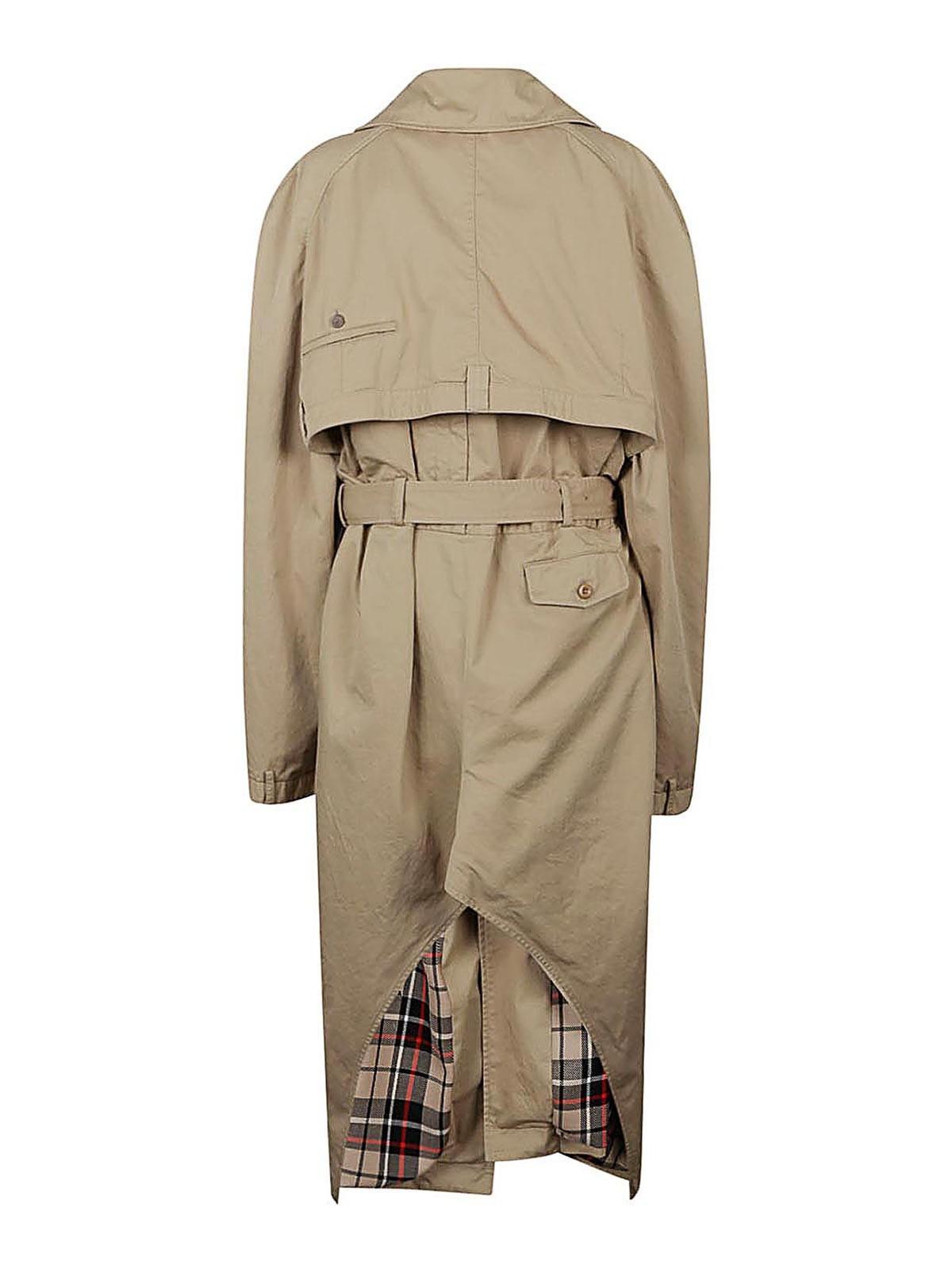 BALENCIAGA Cotton Trench Coat In Beige Product Image