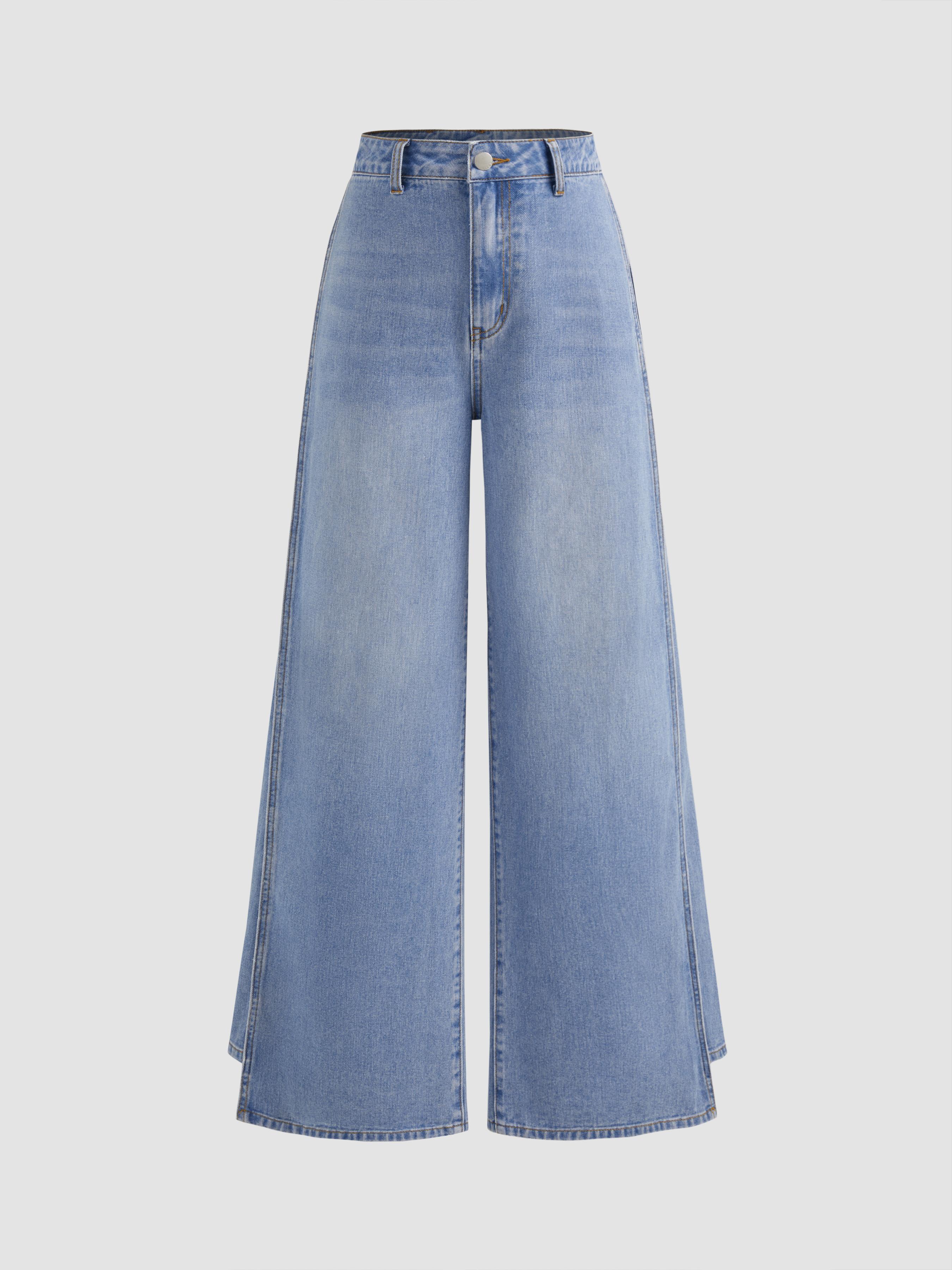 Cider Denim Mid Rise Baggy Wide Leg Jeans product image