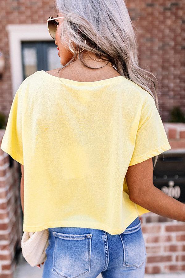 Sweet On Me Front Tie Top In Yellow Product Image