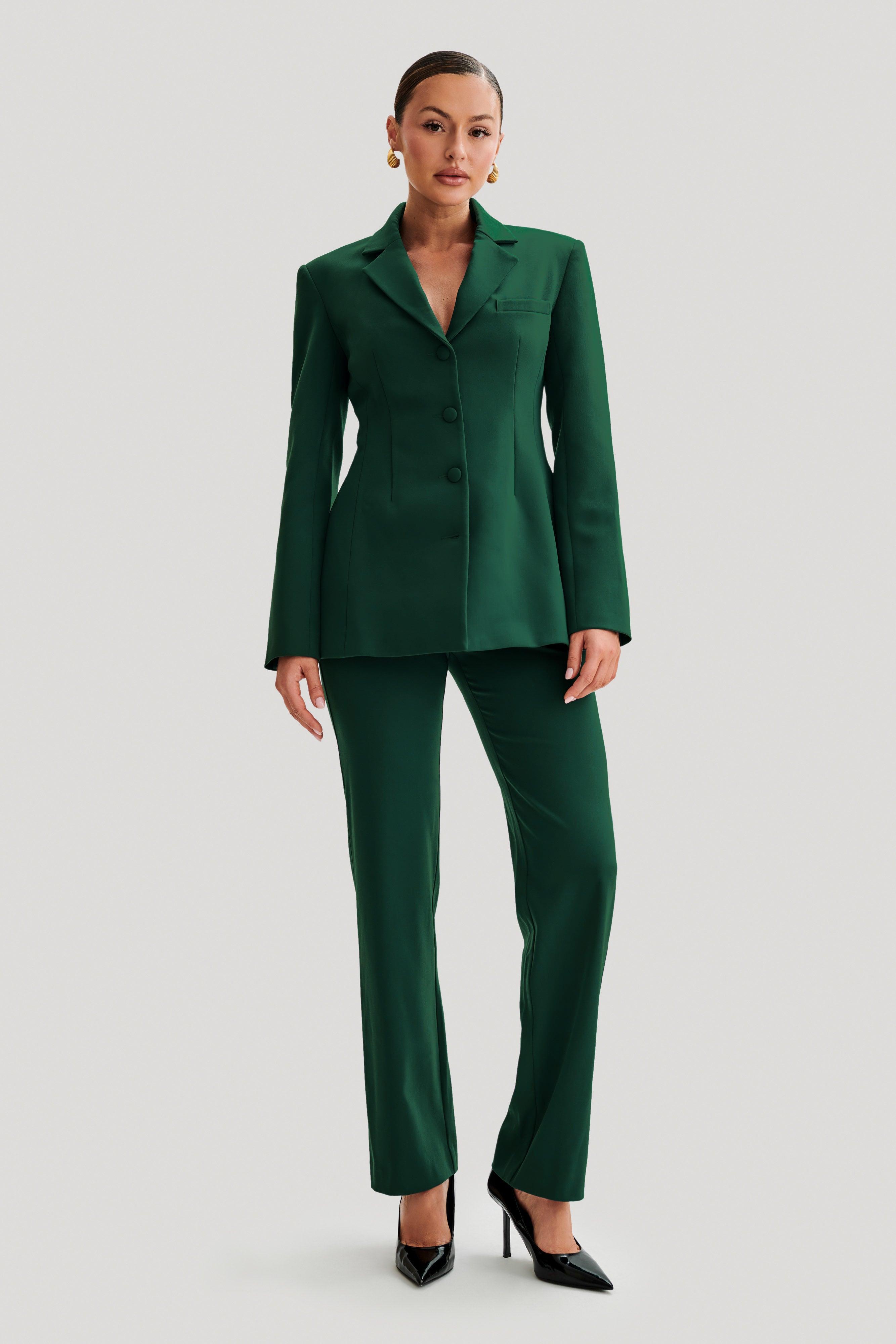 Allanah Straight Leg Pant - Forest Green Product Image