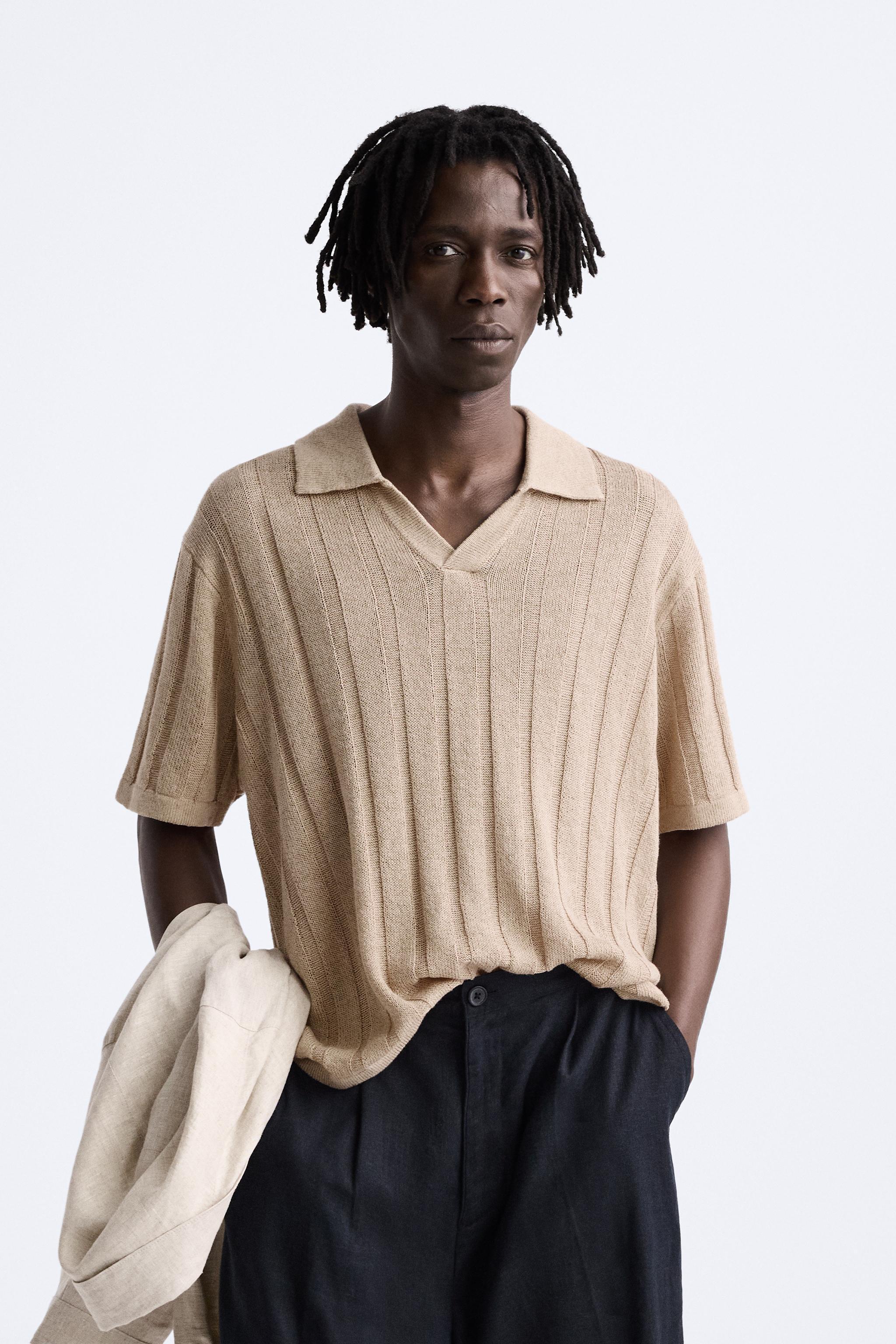 RIBBED KNIT POLO Product Image