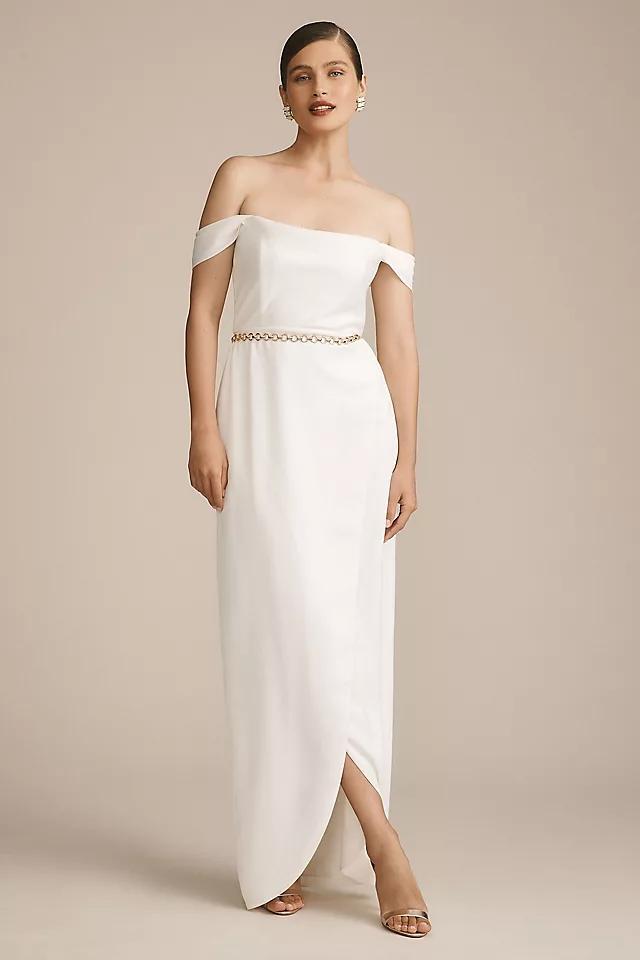 BHLDN Cleo Off-The-Shoulder Satin Maxi Dress Product Image