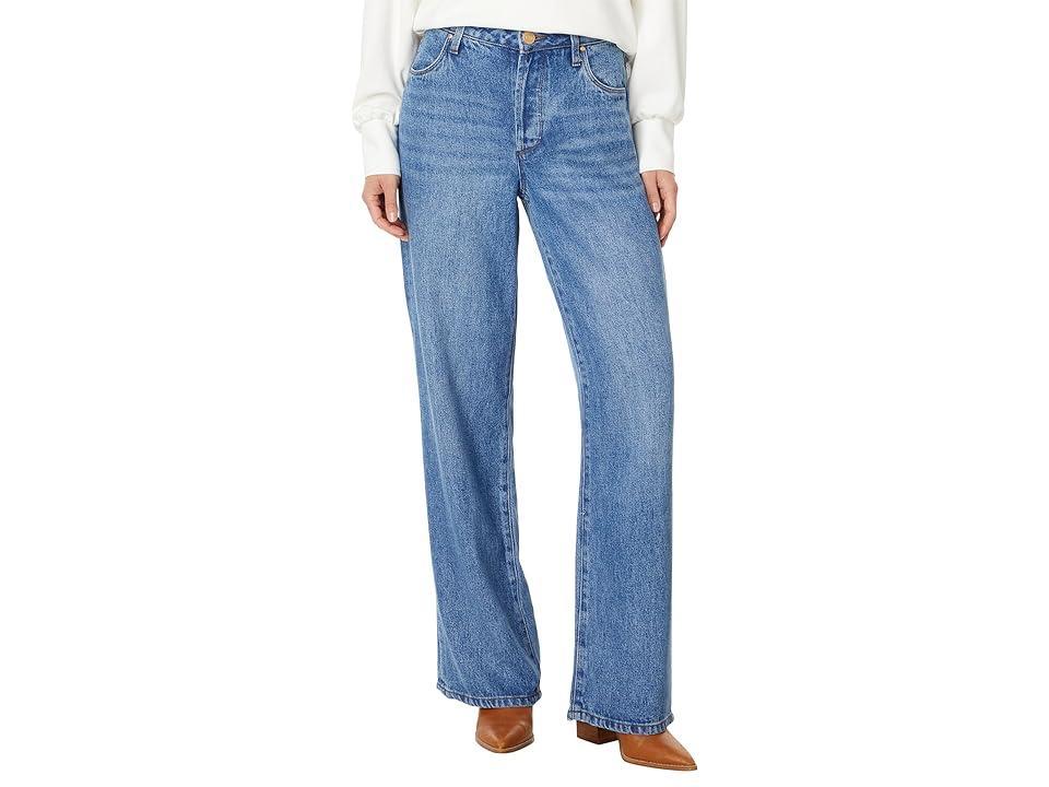 KUT from the Kloth Jodi - Wide Leg Pants W/ Hidden Button Fly (Medium Wash) Women's Jeans Product Image