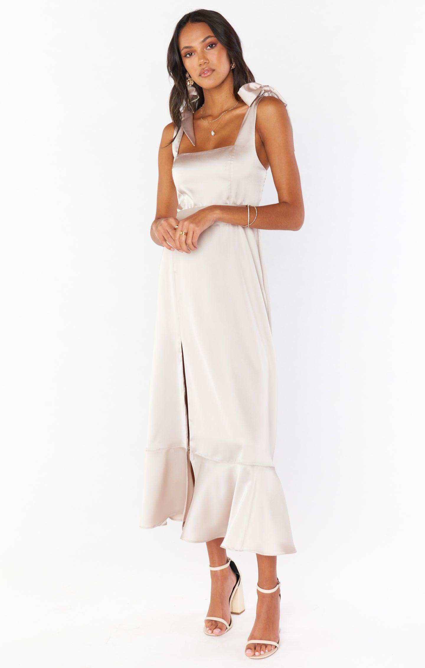 Claire Midi Dress ~ Show Me The Ring Luxe Satin Product Image