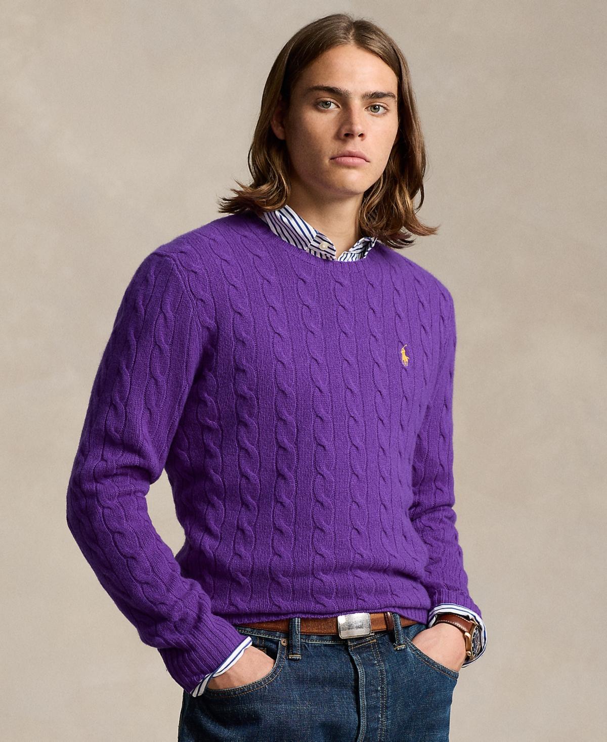 Polo Ralph Lauren Mens Wool-Cashmere Cable-Knit Sweater Product Image