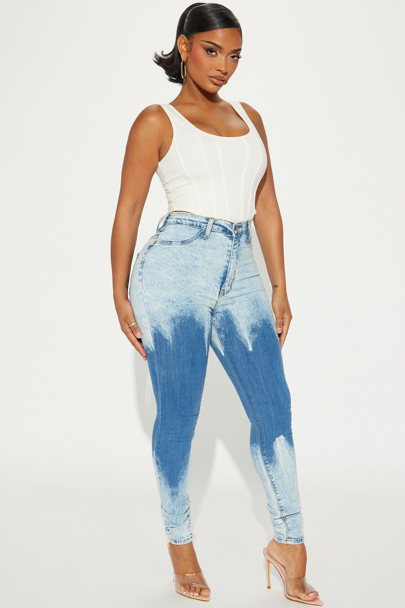 Open Discussion Bleached Stretch Skinny Jeans - Medium Wash product image