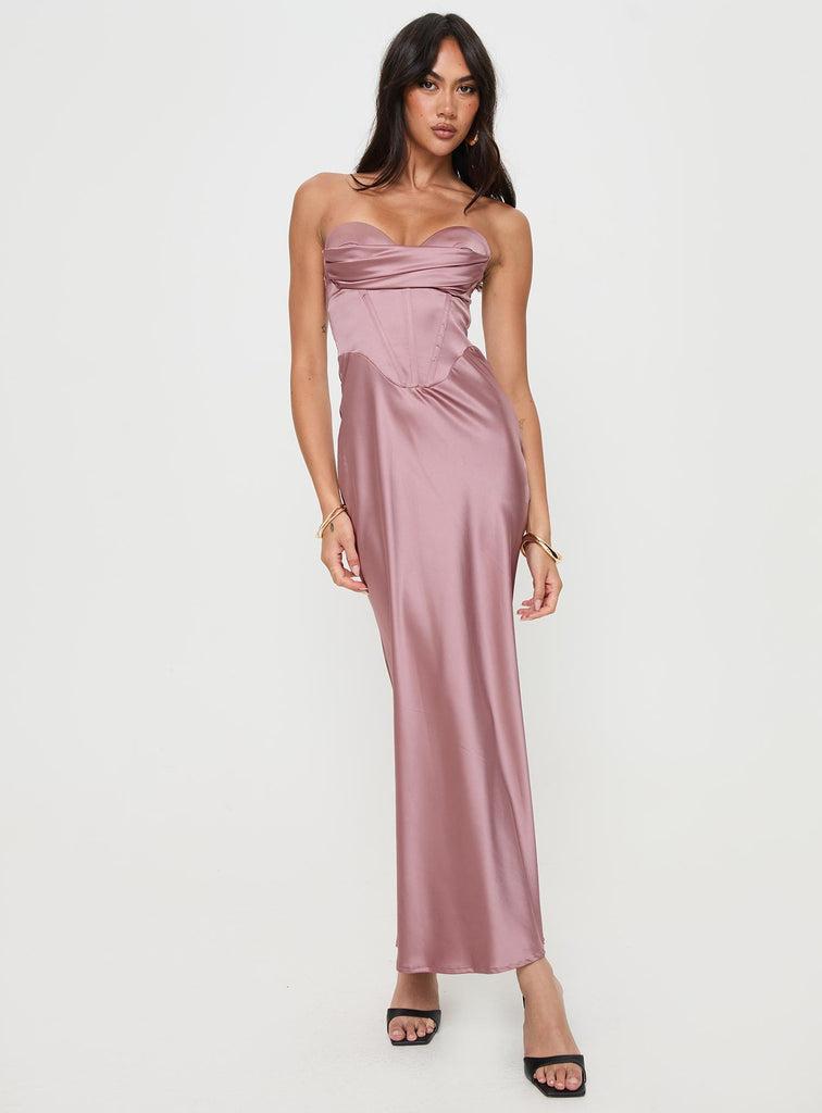 Yannick Strapless Maxi Dress Mocha Product Image